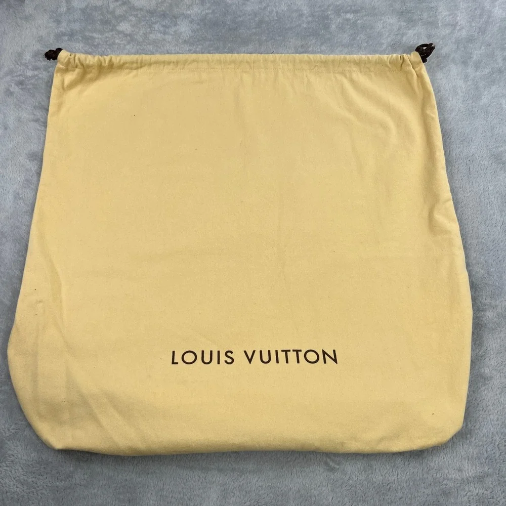 Louis Vuitton Dust Bag Tan Large Cotton Drawstring Purse Handbag 23.5x23.5in